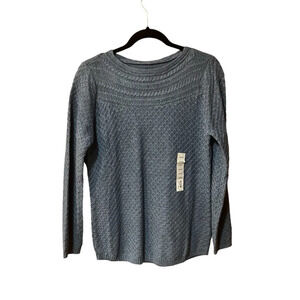 Croft & Barrow Knit Pullover Crew Neck Sweater-Light Blue- Size M- NWT